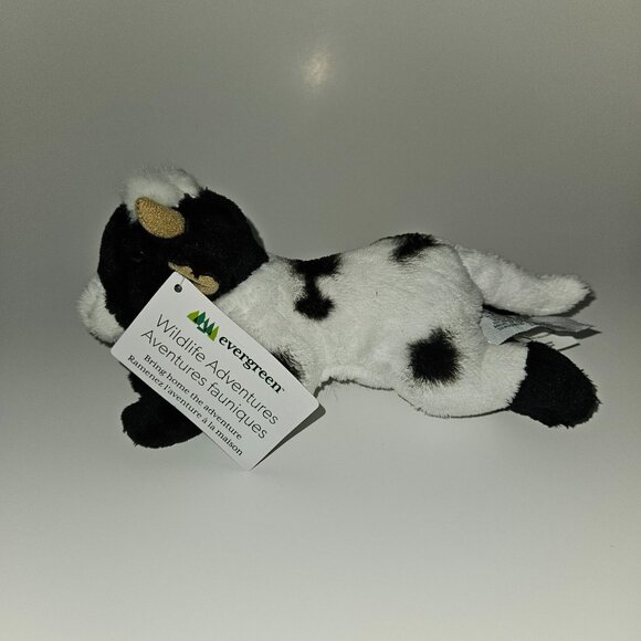 Wildlife Adventures Cow Bean Bag Plush 8" Long Stuffed Animal Toy Evergreen wTAG - Picture 2 of 11
